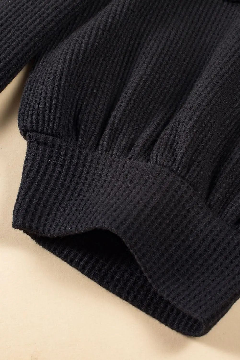 Chic plus-size black crinkle top - Love Salve